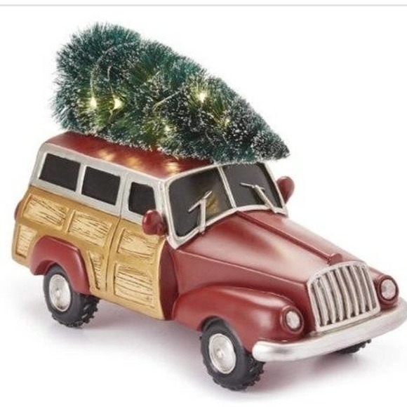 Woodie car & tree led table decoration Christmas tree Xmas holiday winter decor - Picture 7 of 7